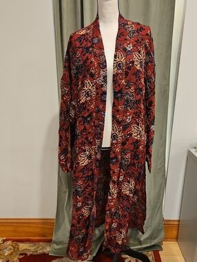 Free People Brown Multicolor Kimono